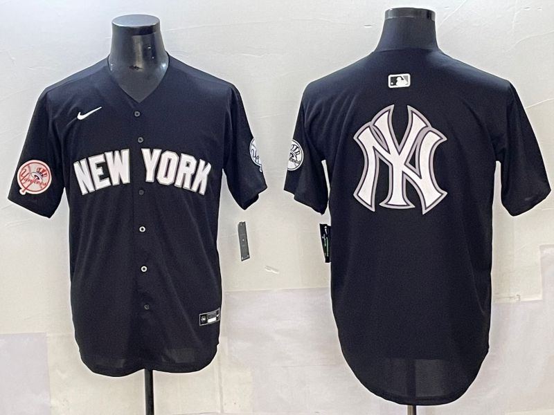 Men 2025 New York Yankees Blank Black Nike MLB Jersey style 0029->new york yankees->MLB Jersey